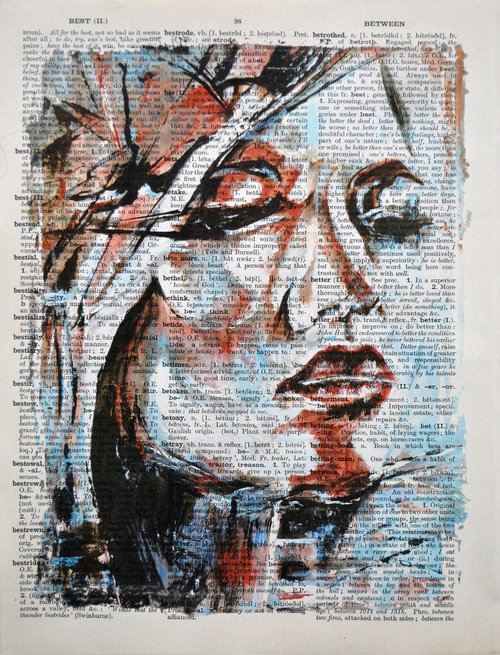 Woman in Sepia- Collage Art by Misty Lady - M. Nierobisz