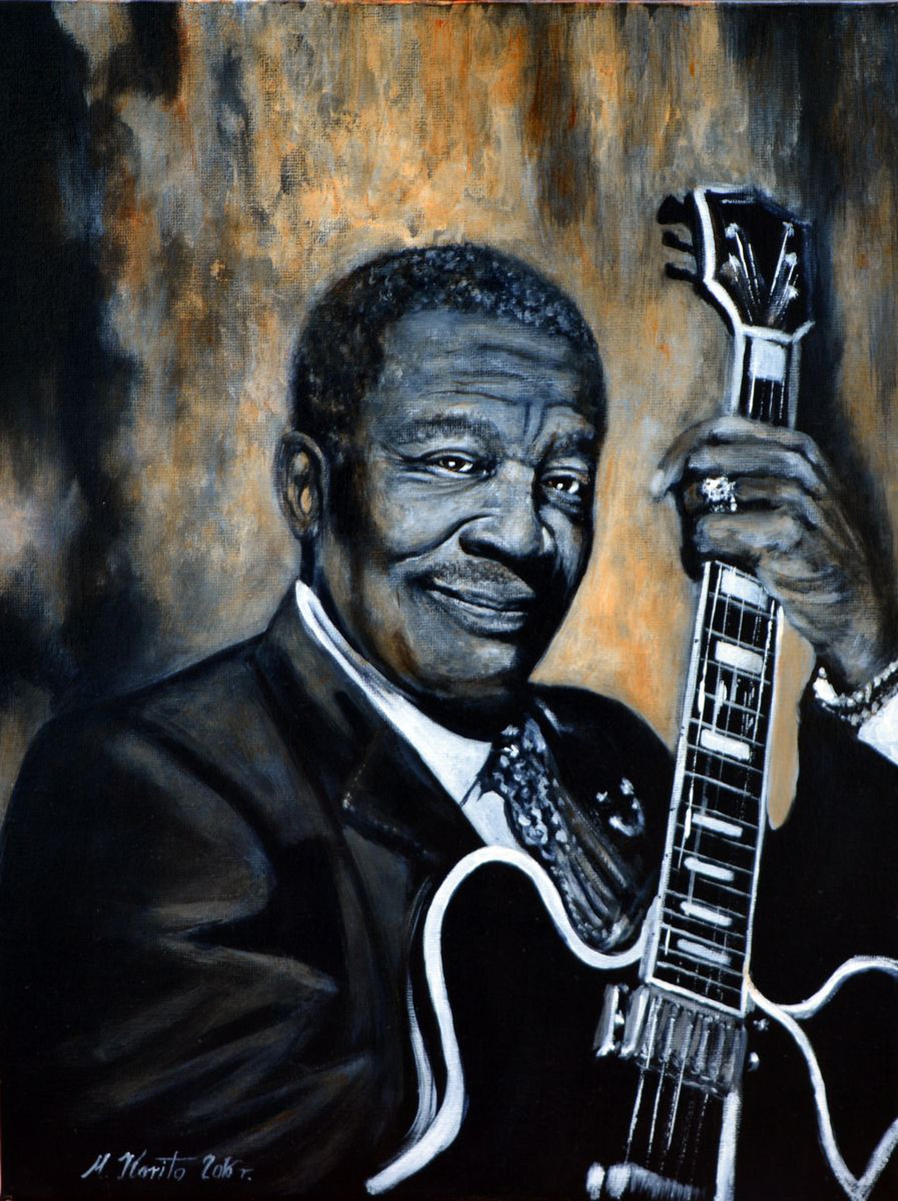 B B King Acrylic Painting By Marcin Koryto Artfinder