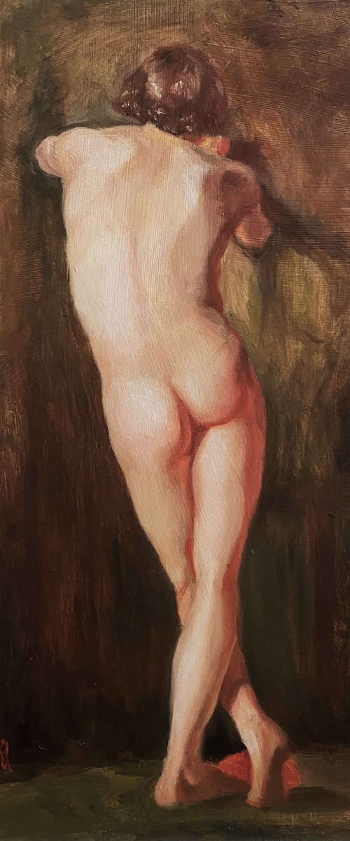 Study after William Etty Male nude figure oil painting. by Jackie Smith