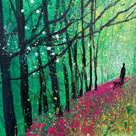 Seasons -   Spring Walk through Foxglove Bank with the dog