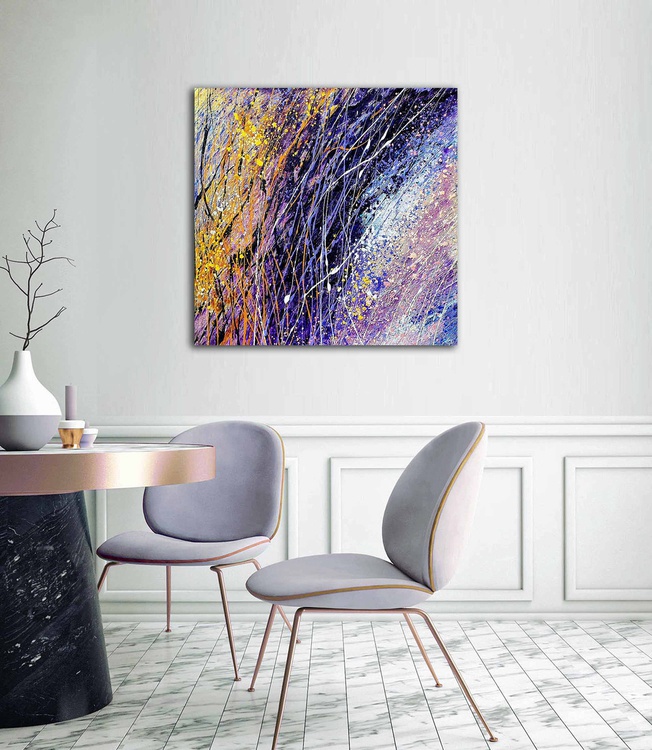 Purple Abstract Painting Gold Purple Acrylic Can Artfinder