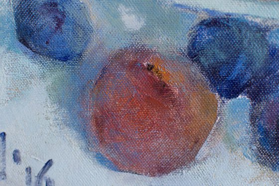 Still life with plums.
