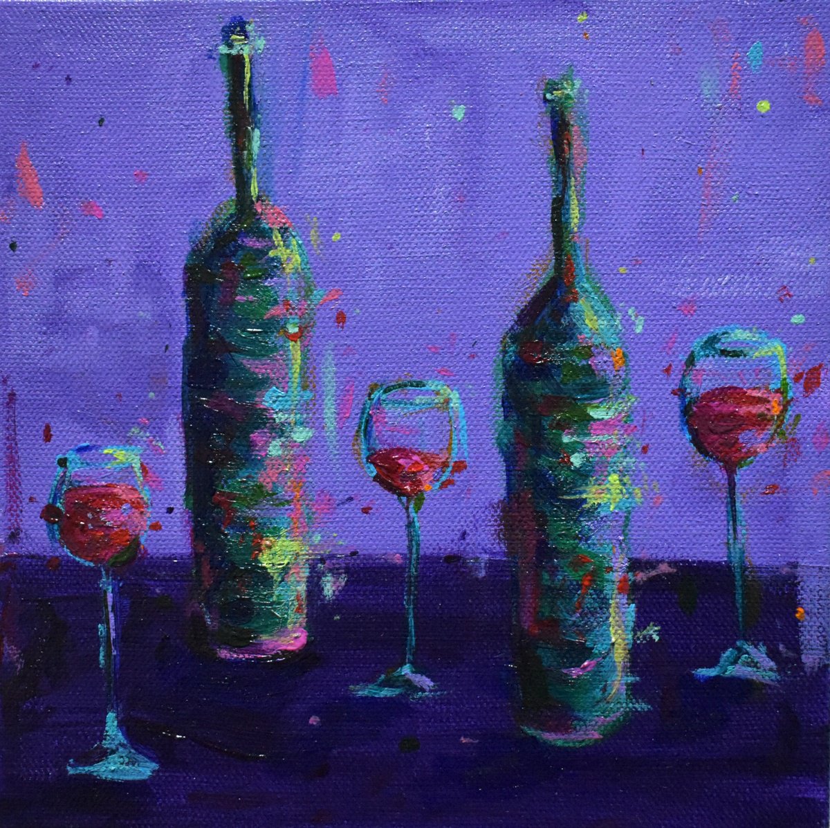  Red Wine By Dawn Underwood, 8 X 8, Artwork For Sale On Artfinder