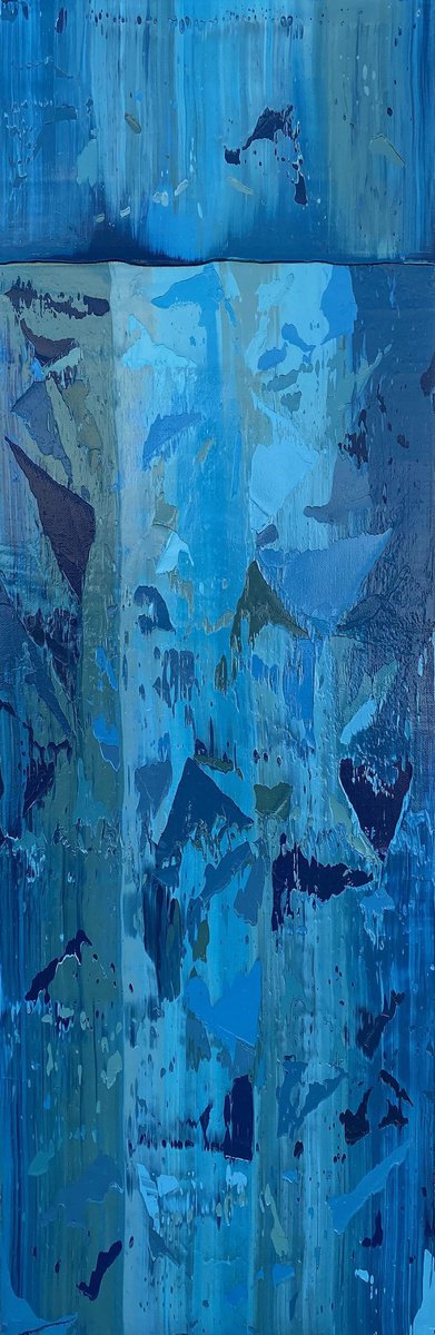 Organic Abstract Oil Painting By Athaang Art, 12 X 36, S-11, Original Artwork