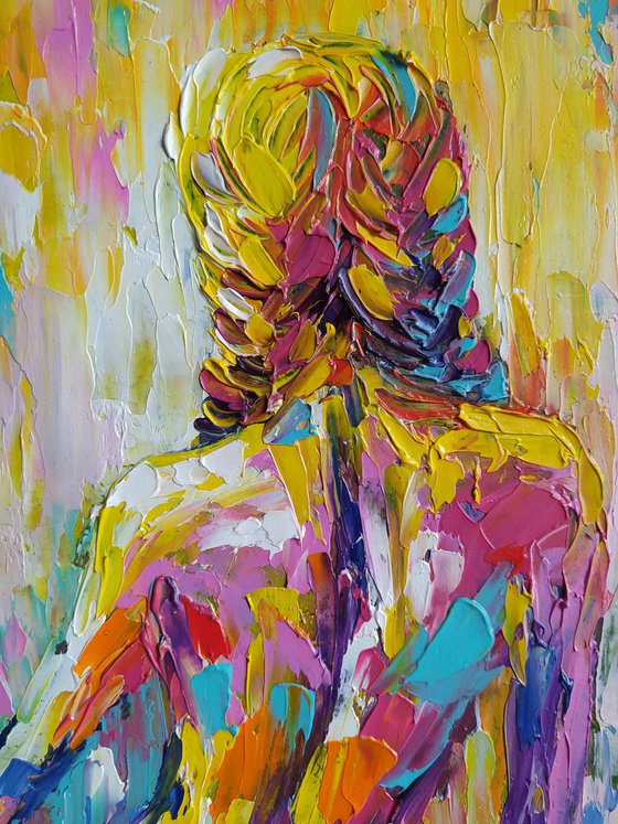 Сalmness - nude, erotic, body, woman, woman body, oil painting, a gift for him, gift for man, nu