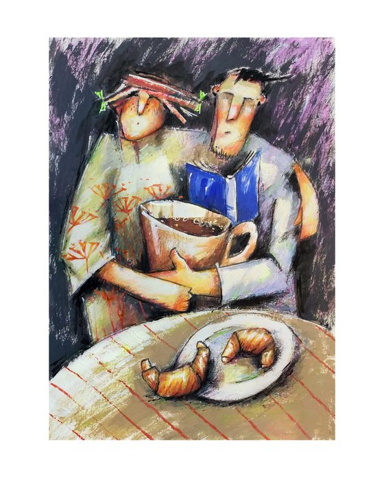 Jumbo Coffee and Two Croissants