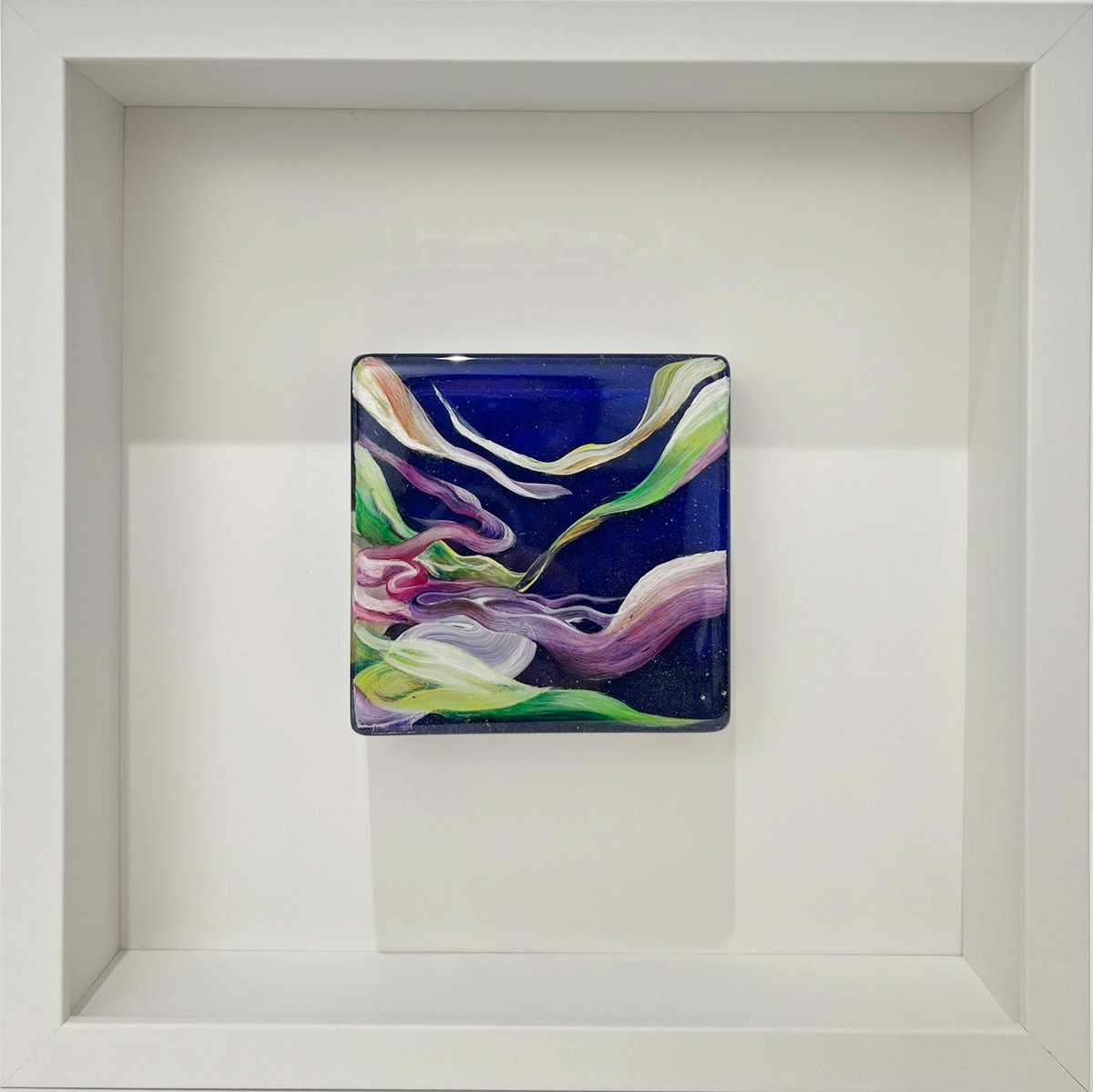 Abstract Painting By Marjan Fahimi, 10 X 10", Rainbow Waves - 1, Original Artwork