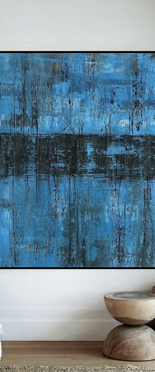 SANCTUARY IN BLUE 94 X 94 X 5CM by Diane Wardman