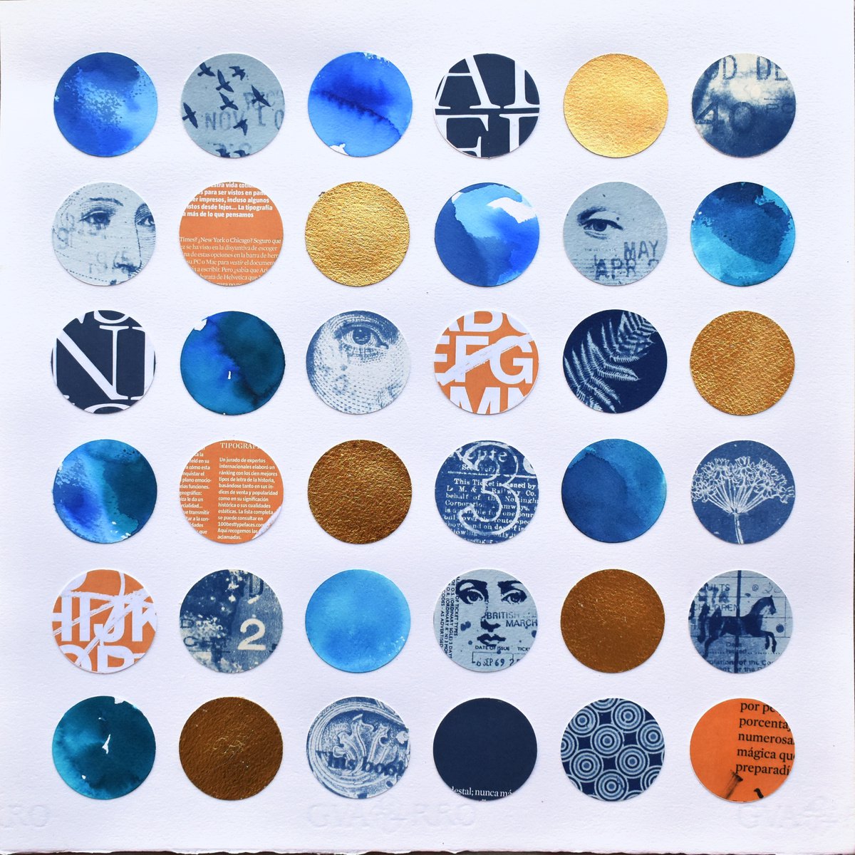 Portrait Collage By Manel Villalonga, 18 X 18", 80 Memories, Original Artwork