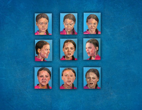 Nine Portraits Of Greta Thunberg 9x 10x8