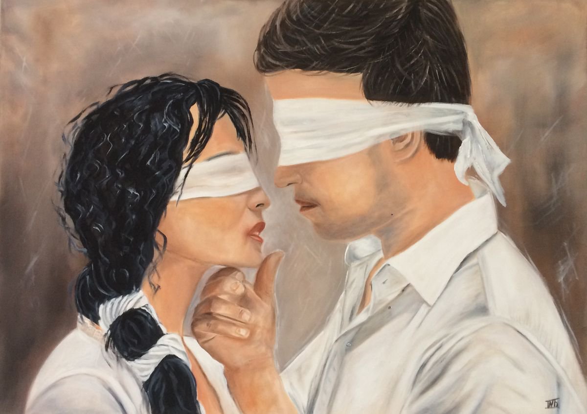 Impressionistic Portrait Oil Painting By Ira Whittaker, 28 X 20, Love Unseen, Original Artwork