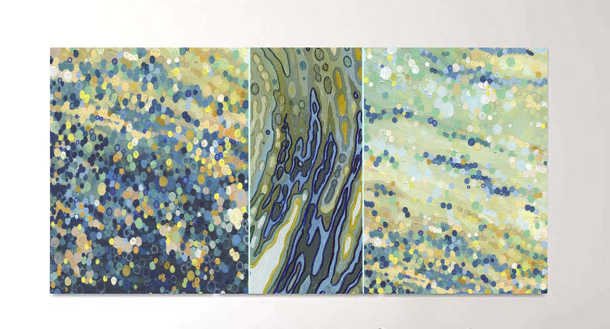 Organic Abstract Giclee Print By Margaret Juul, 60 X 30", Dotted Connections, Original Artwork