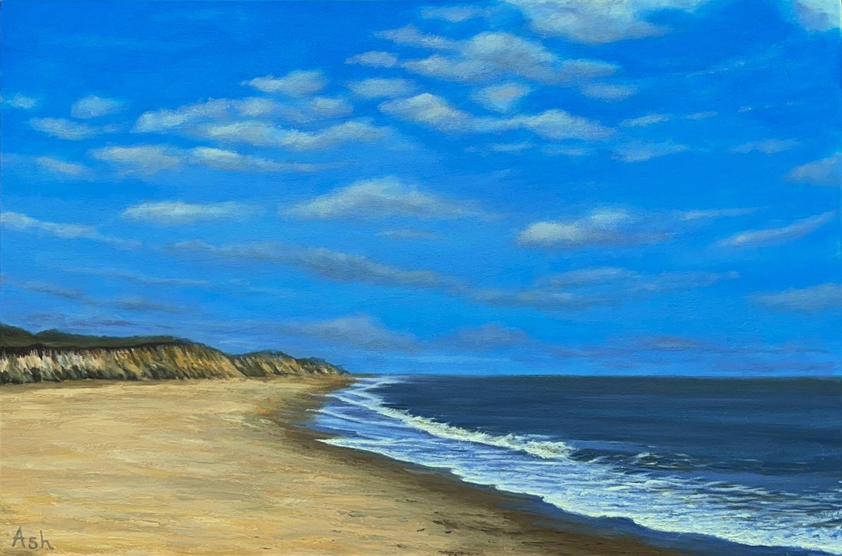 Impressionistic Landscape Oil Painting By Ashley Baldwin-Smith, 24 X 16, Covehithe Beach, Original Artwork