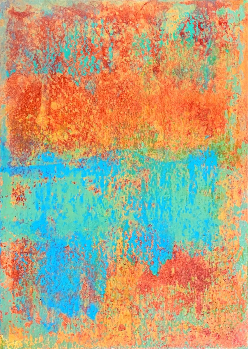 Abstract Acrylic Painting By Richard Heys, 13 X 17", Stolen Time 127, Original Artwork