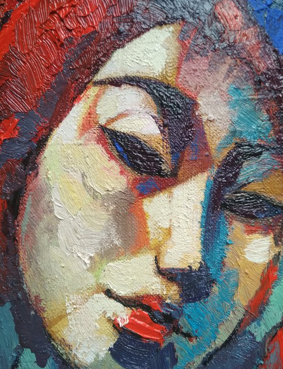 Waiting (40x50cm,  oil painting, ready to hang)