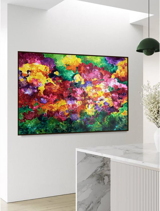 "Riot of flowers in summer"