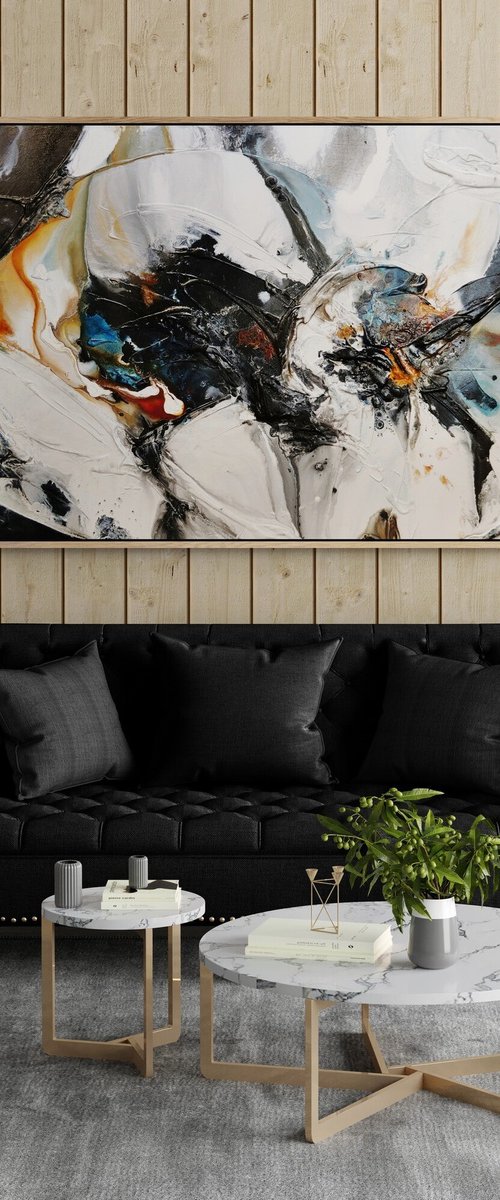 Elevation 240cm x 100cm Textured Abstract Art by Franko