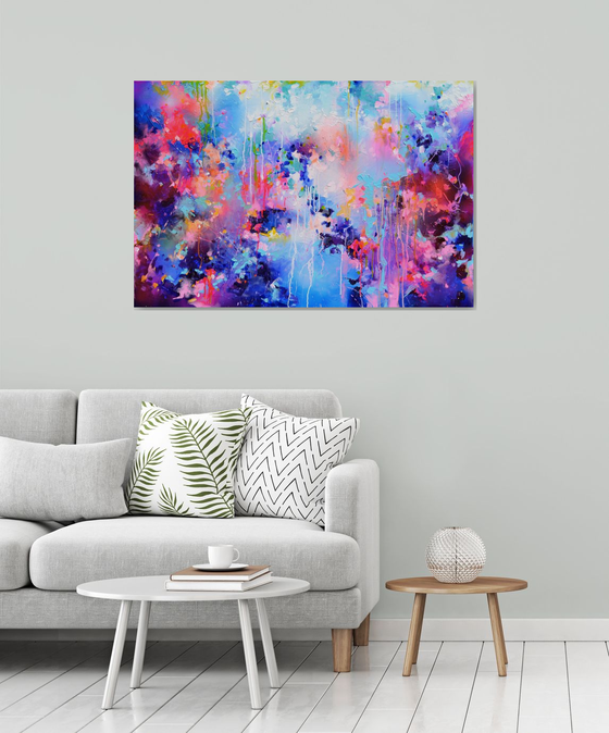 Fresh Moods 83 - Large Abstract Pallet Knife Relief Painting