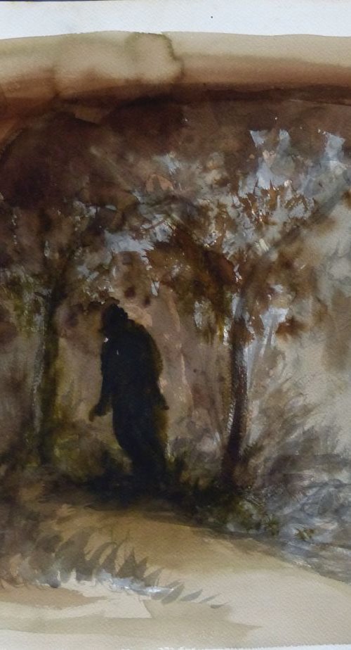 Going into the forest, 65x50 cm by Frederic Belaubre