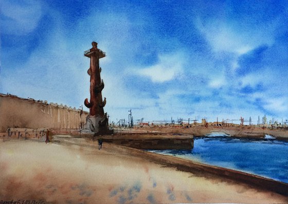 Rostral column. St. Petersburg.