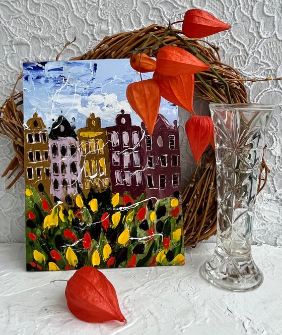 Amsterdam Tulips Painting