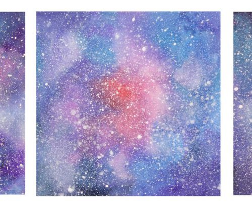 Cosmology, SET OF 3 PAINTINGS by Kateryna Zaichyk