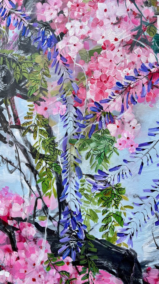 Cherry and wisteria (sold)