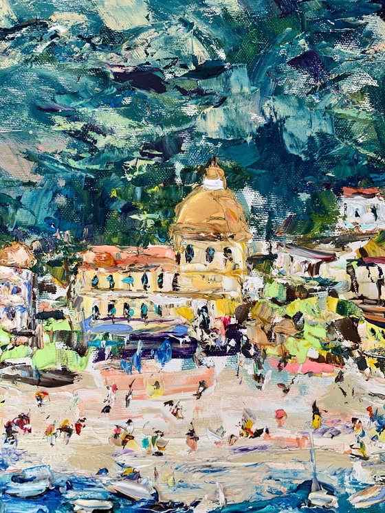 Positano along Amalfi coast