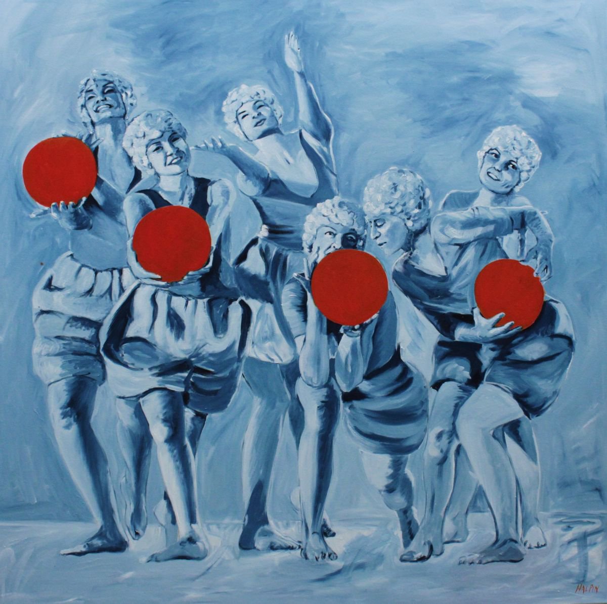 Dancers with orange balls by Mathew Halpin