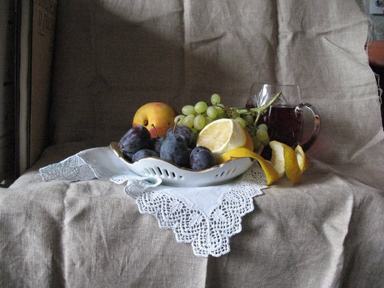 Fruit on a White Napkin