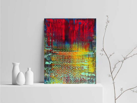 50x40 cm  Red Abstract Painting Original Oil Painting Canvas Art