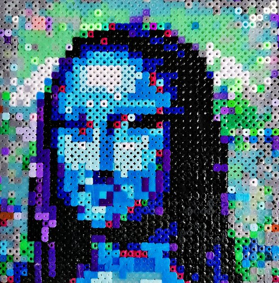 Blue pixel Mona Lisa