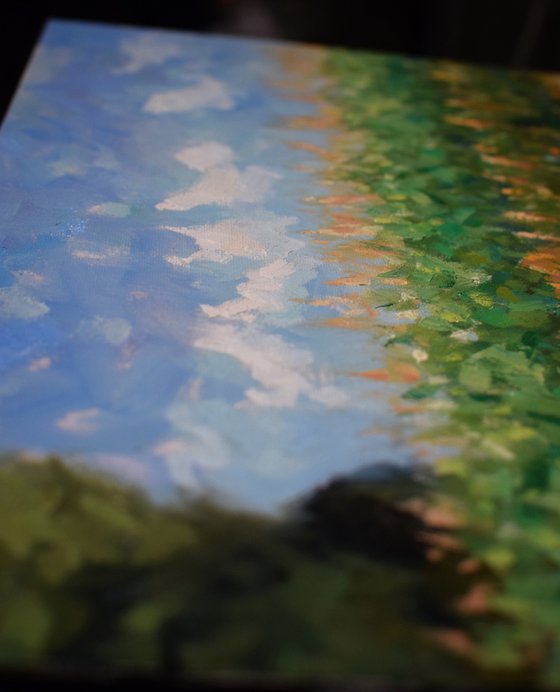 Field of corn with dancing clouds