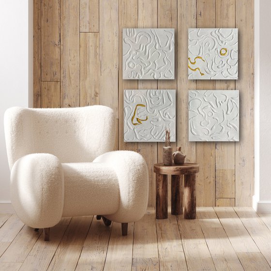 Abstract relief white panel