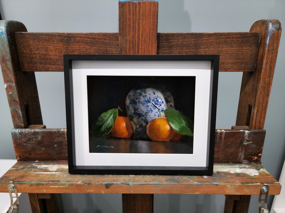 Tangerines and a Vase