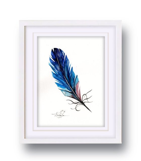 Watercolor Feather 2 - Abstract Feather Watercolor Painting