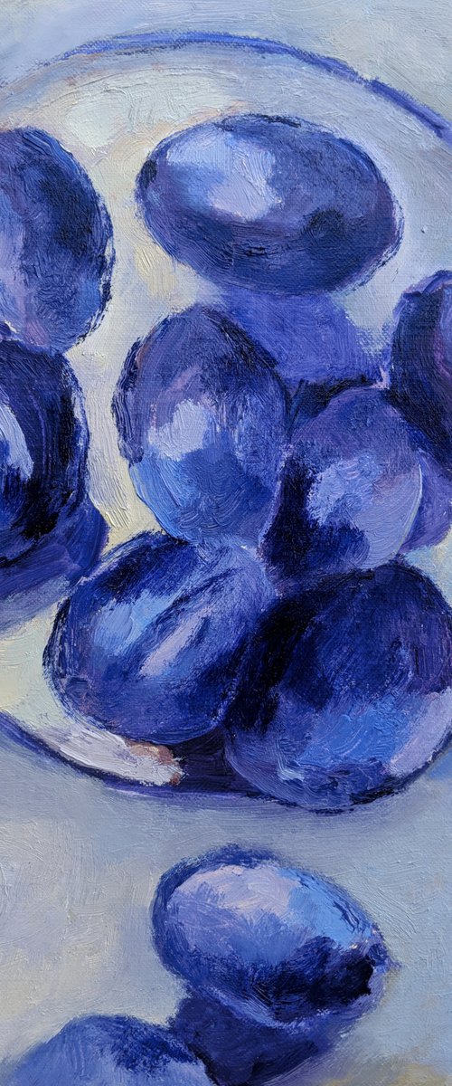 A plate of plums by Amanda Cutlack