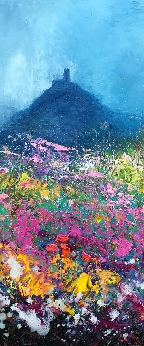 Wild Flowers At Brentor Church by Laure Bury