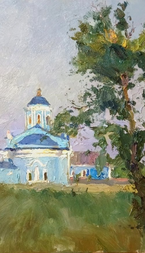 Sunny morning.Blue Church by Sergey Kostov