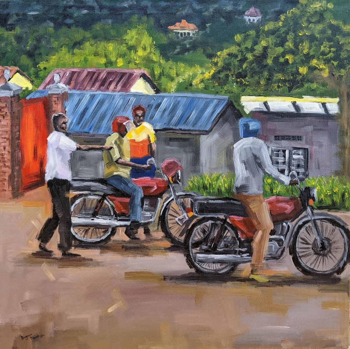 Impressionistic Portrait Acrylic Painting By Bugingo Noah, 20 X 20, Life, Original Artwork