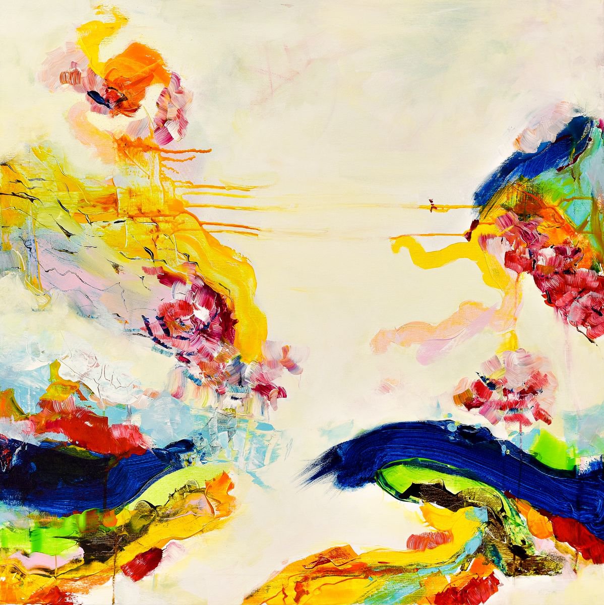 Abstract Acrylic Painting By Radek Smach, 31 X 31", Na423, Original Artwork