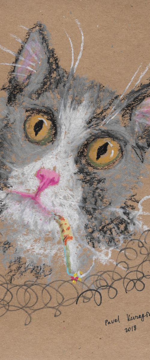 Smoking cat #8 by Pavel Kuragin