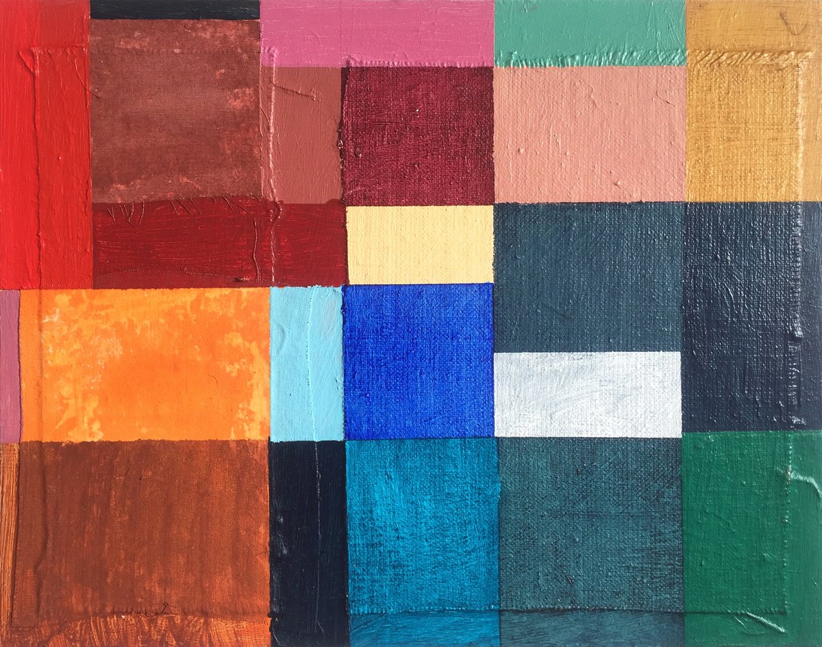 Geometric Painting , Cresendo 2 By Aleksandra Niemczyk, 14 X 11, Artwork For Sale On Artfinder