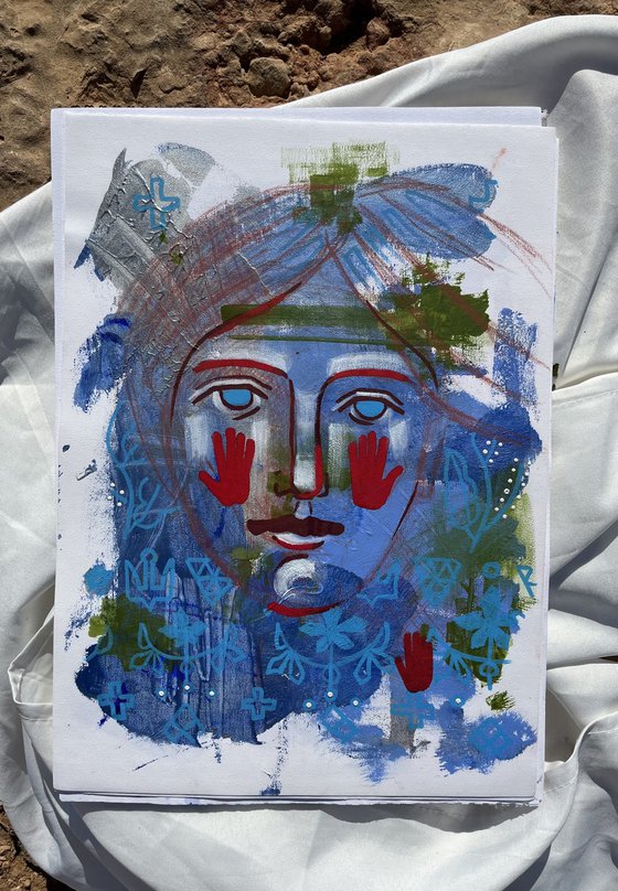 Blue abstract painting