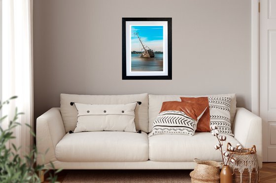 Pin Mill Wreck (Colour) Framed