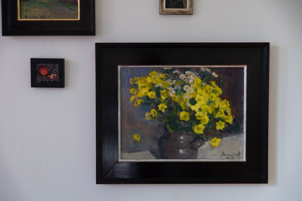 Impressionistic Botanical Oil Painting By Anastasia Borodina, 16 X 12, Bacardi Sunny - Original Still Life Painting, Artfinder