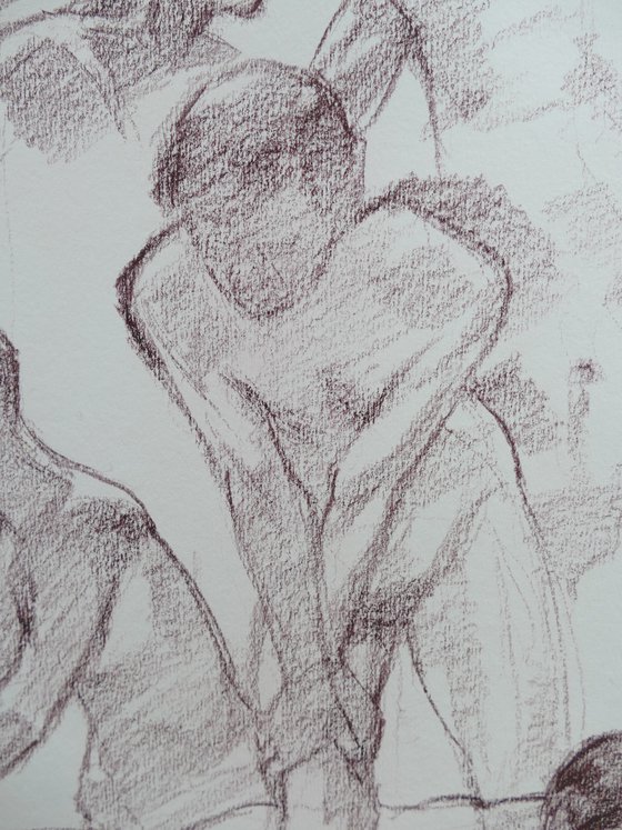 Overlapping male nudes
