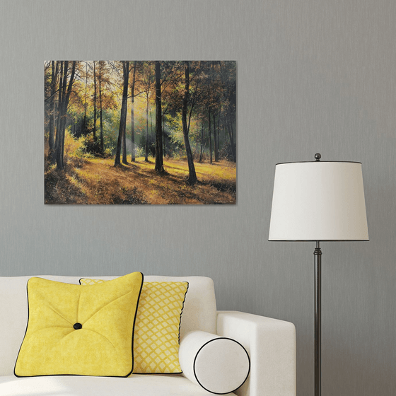 Sunlit Autumn Forest