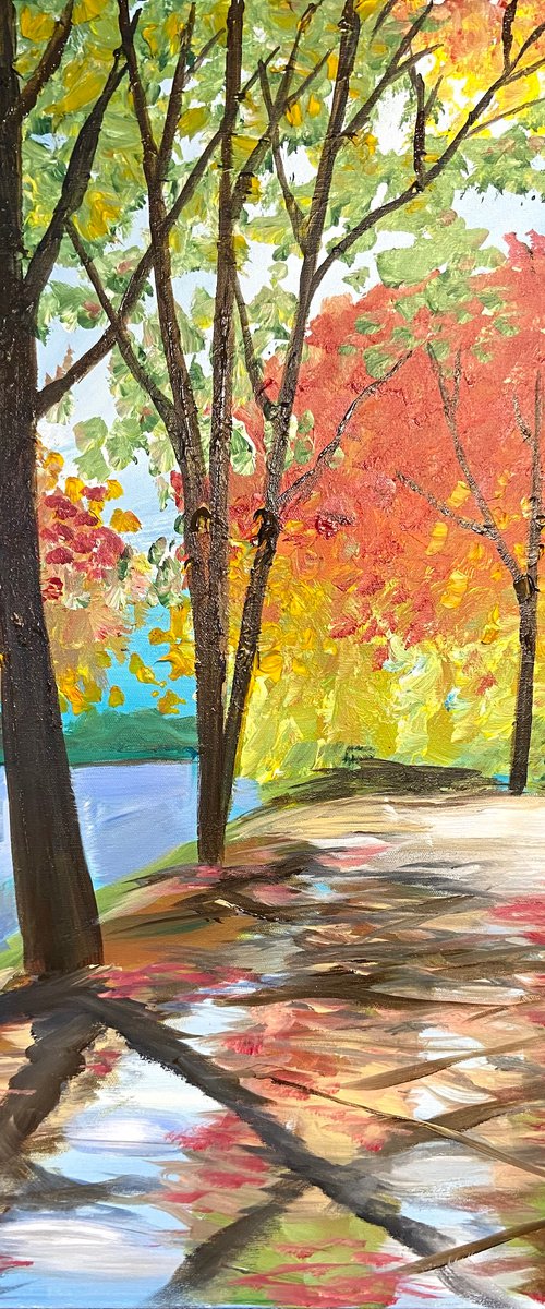 Colourful Vibrant Autumn Path by Aisha Haider