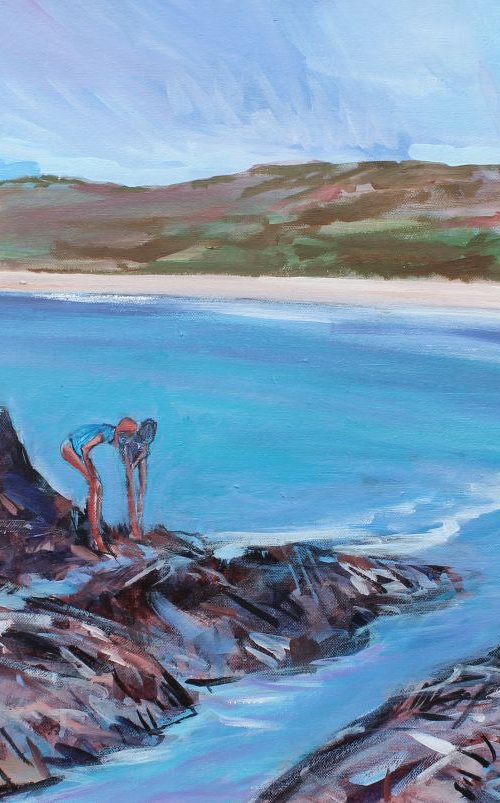 Exploring the Rock Pools 2 by David Pott